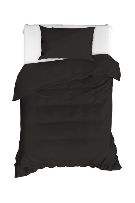 L'essentiel linge de maison Juego de funda nórdica individual ranforce Negro